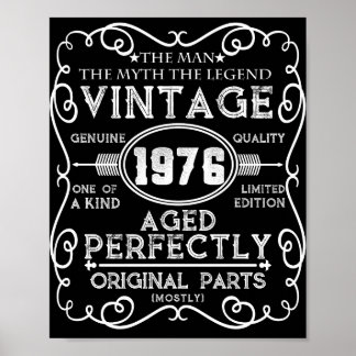 Vintage 1976 Man Myth Legend 45th Birthday Poster