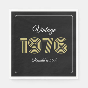 Vintage 1976 Retro Birthday 50th Birthday Napkin