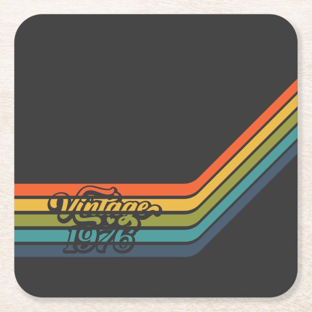 Vintage 1976 Retro Design paper coaster (Front)