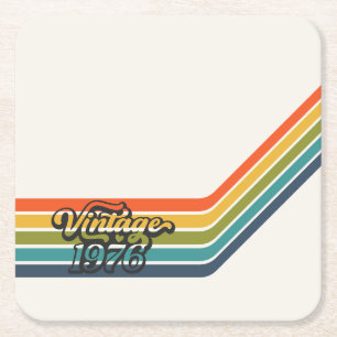 Vintage 1976 Retro Design paper coaster