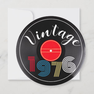 Vintage 1976 Retro Stripe Record 50th Birthday Invitation