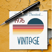 Vintage 1976 Retro Stripe Sun 50th Birthday