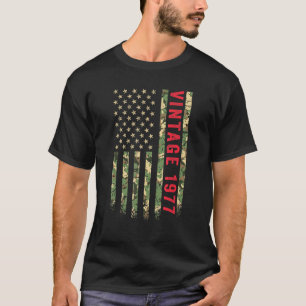Vintage 1977 American Flag Camo 45 Years Old 45th T-Shirt