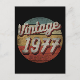 VINTAGE 1977 MEN WOMEN BIRTHDAY GIFT POSTCARD
