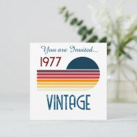Vintage 1977 Retro Stripe Sun 50th Birthday