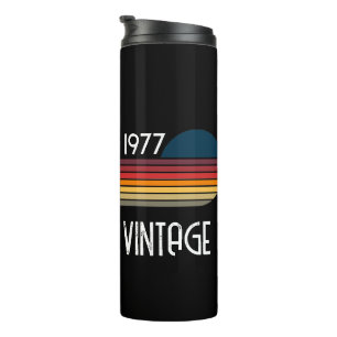 Vintage 1977 Retro Stripe Sun Thermal Tumbler