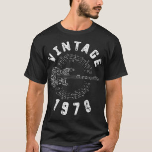 Vintage 1978 Birthday Limited Edition Guitar Music T-Shirt