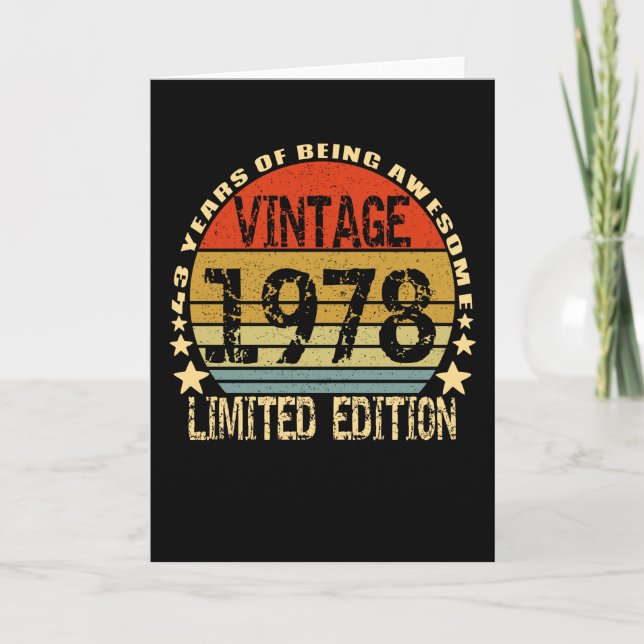 Vintage 1978 Limited Edition 43 Years Card (Front)