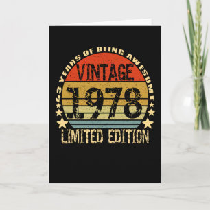 Vintage 1978 Limited Edition 43 Years Card