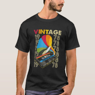 Vintage 1978 Music Cassette 44Th Birthday Gifts 44 T-Shirt