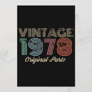 vintage 1978 original parts birthday t-shirts card