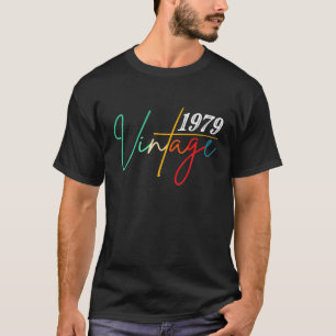 Vintage 1979 Birthday 43 Lettering Retro Graphic 4 T-Shirt