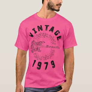 Vintage 1979 Birthday Limited Edition Guitar Music T-Shirt