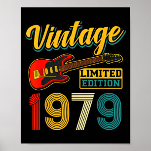 Vintage 1979 Limited Edition Guitar Birth Year Poster