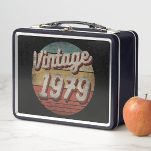 VINTAGE 1979 MEN WOMEN BIRTHDAY GIFT METAL LUNCH BOX