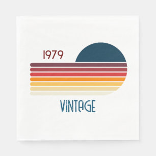 Vintage 1979 Retro Stripe Sun Napkin