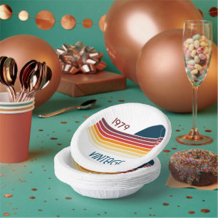Vintage 1979 Retro Stripe Sun Paper Plate