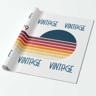 Vintage 1979 Retro Stripe Sun Wrapping Paper