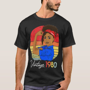 Vintage 1980 Black Girl Afro African American 41st T-Shirt
