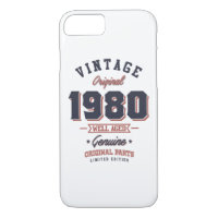 Vintage 1980 Born in 1980 Retro Birthday Gift