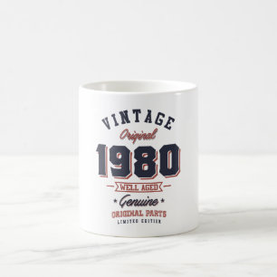 Vintage 1980 Born in 1980 Retro Birthday Gift Coffee Mug