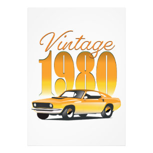 Vintage 1980 Retro Car Photo Print