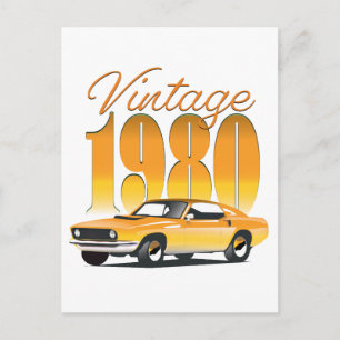 Vintage 1980 Retro Car Postcard