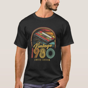 Vintage 1980 Retro Cassette 1980 46th Birthday 46 T-Shirt