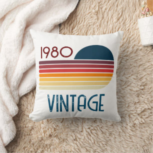 Vintage 1980 Retro Stripe Sun Cushion