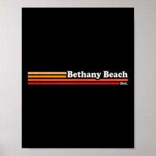 Vintage 1980s Graphic Style Bethany Beach Delaware Poster