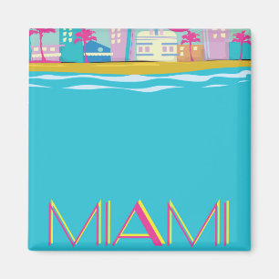 Vintage 1980s Miami Travel poster Magnet