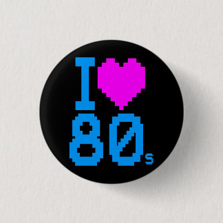 VINTAGE 1980s RETRO I HEART 80's LOVE PIN