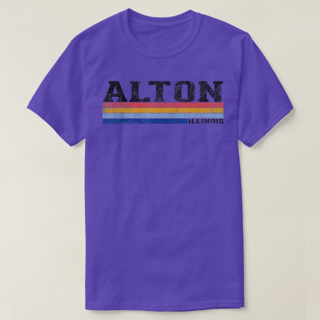 Vintage 1980s Style Alton Illinois  T-Shirt (Design Front)
