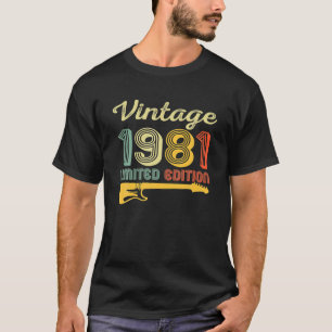 Vintage 1981 Birthday Guitar 41st Birthday 41 T-Shirt
