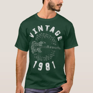 Vintage 1981 Birthday Limited Edition Guitar Music T-Shirt
