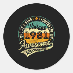 Vintage 1981 Limited Edition 45 Year Old 45th Birt Classic Round Sticker