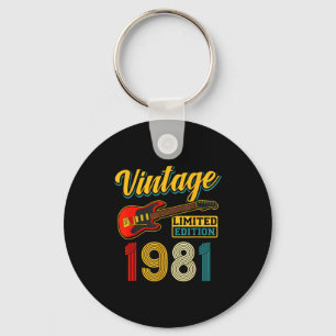Vintage 1981 Limited Edition Guitar Birth Year Key Ring