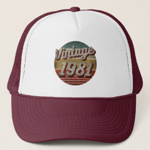 VINTAGE 1981 MEN WOMEN BIRTHDAY GIFT TRUCKER HAT