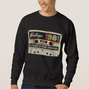 Vintage 1981 Retro Cassette 40th Birthday 40 Years Sweatshirt