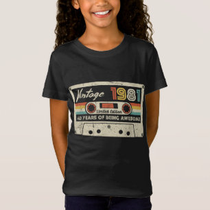 Vintage 1981 Retro Cassette 40th Birthday 40 Years T-Shirt