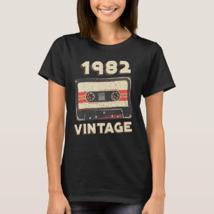 Vintage 1982 40th Birthday Cassette Tape T-Shirt