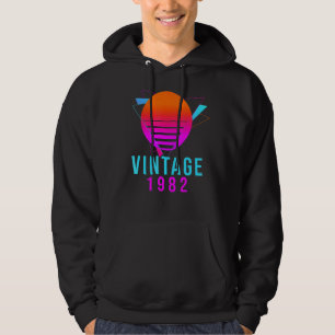Vintage 1982 40th Birthday Present Idea Retro Hoodie