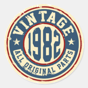 Vintage 1982 All Original Parts Classic Round Sticker