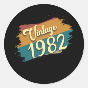 Vintage 1982 classic round sticker