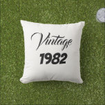 Vintage 1982 Custom Year Text Gifts Birthdays Cool Cushion<br><div class="desc">Designed with custom text templates which you may edit to change the year as you need! Makes a great gift or party favour for birthdays,  weddings,  anniversary,  Christmas holidays etc!</div>