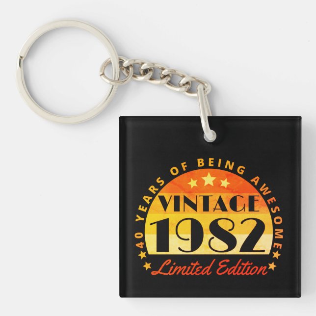 Vintage 1982 Limited Edition 40th Birthday Key Ring (Front)