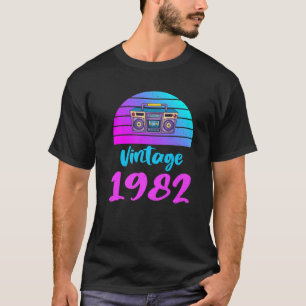 Vintage 1982 T Vintage Birthday Graphic Design T-Shirt