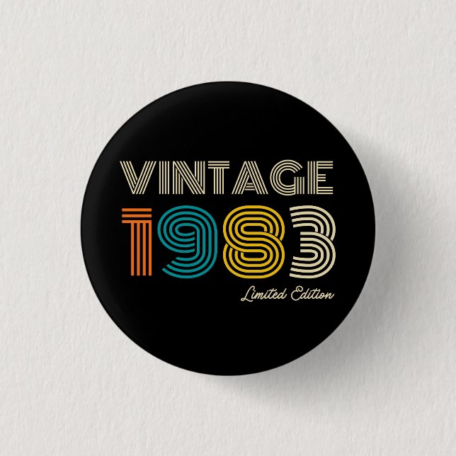 Vintage 1983 41st Birthday 3 Cm Round Badge (Front)