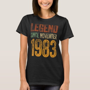 Vintage 1983 Birthday November Born Legend Since T-Shirt