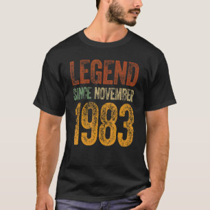 Vintage 1983 Birthday November Born Legend Since T-Shirt